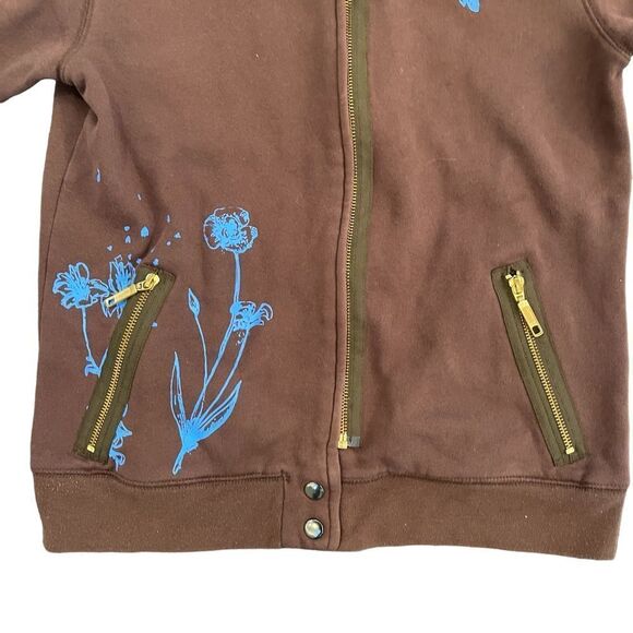 Bonfire Snowboarding Company Full Zip Brown Hoodie Women's S Exposed Zipper - Picture 3 of 11